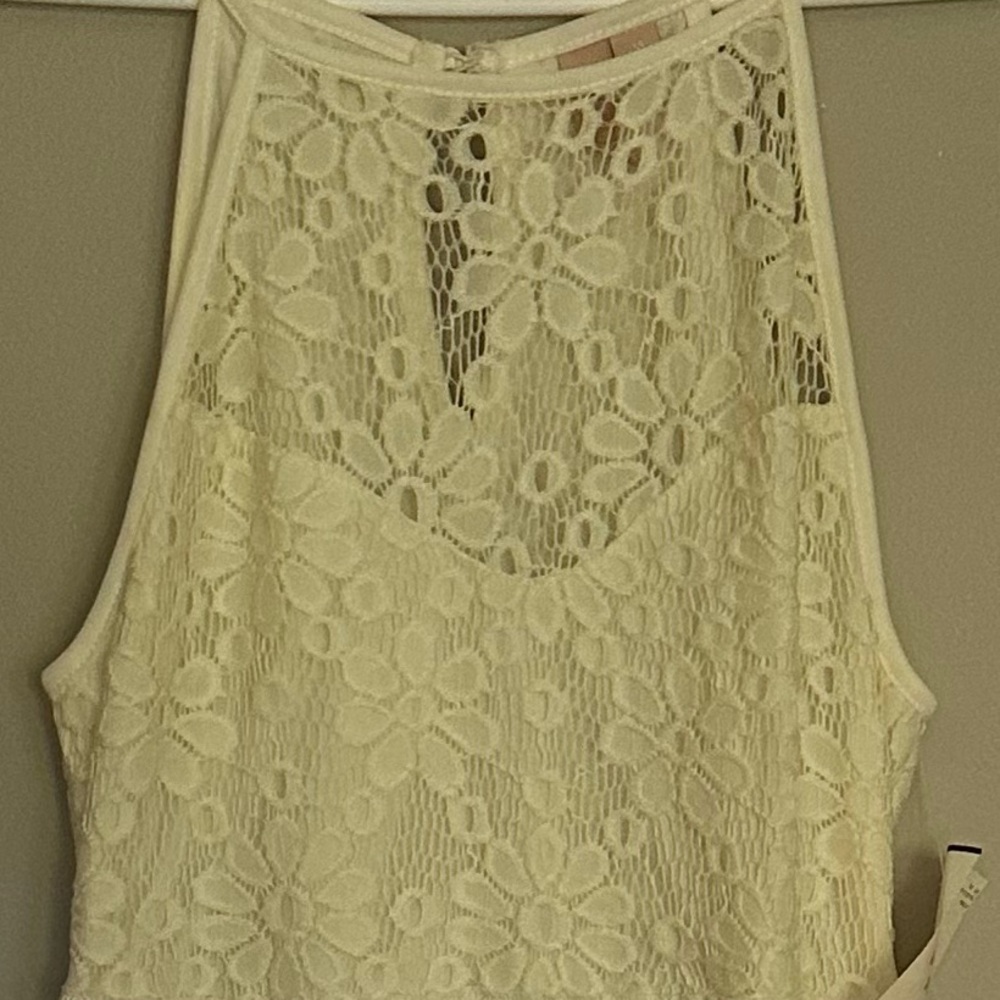 NO BRAND SHOWN size MEDIUM Floral Lace Maxi Dress - Cream and Pink - Picture 3 of 8
